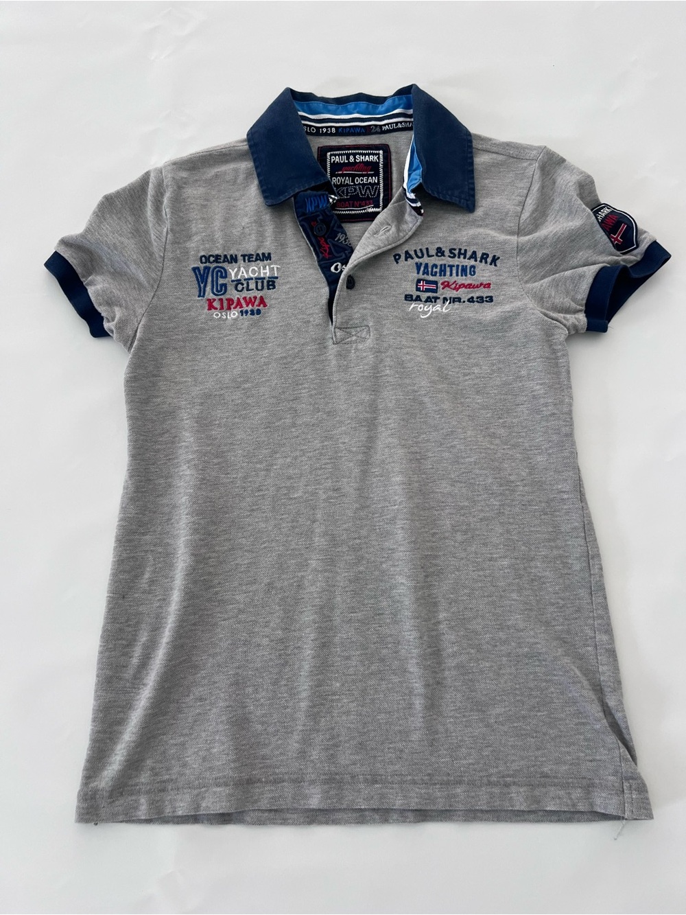 Paul & Shark Yachting Polo Shirt – Heather Gray – Cotton – XS